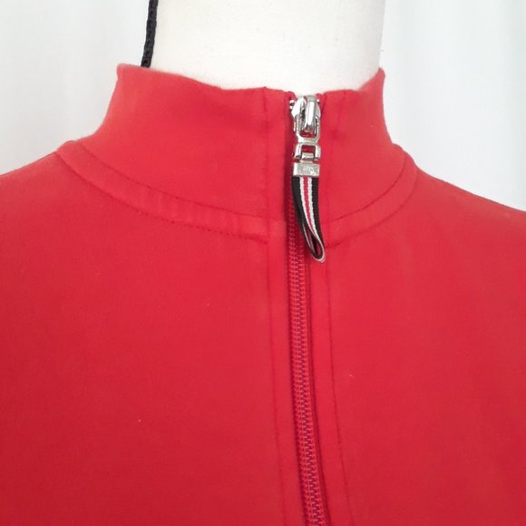 Liz Claiborne Red Mock Neck Front Zip Fitness Sweater - Picture 8 of 13